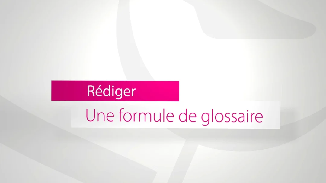 Formule de glossaire