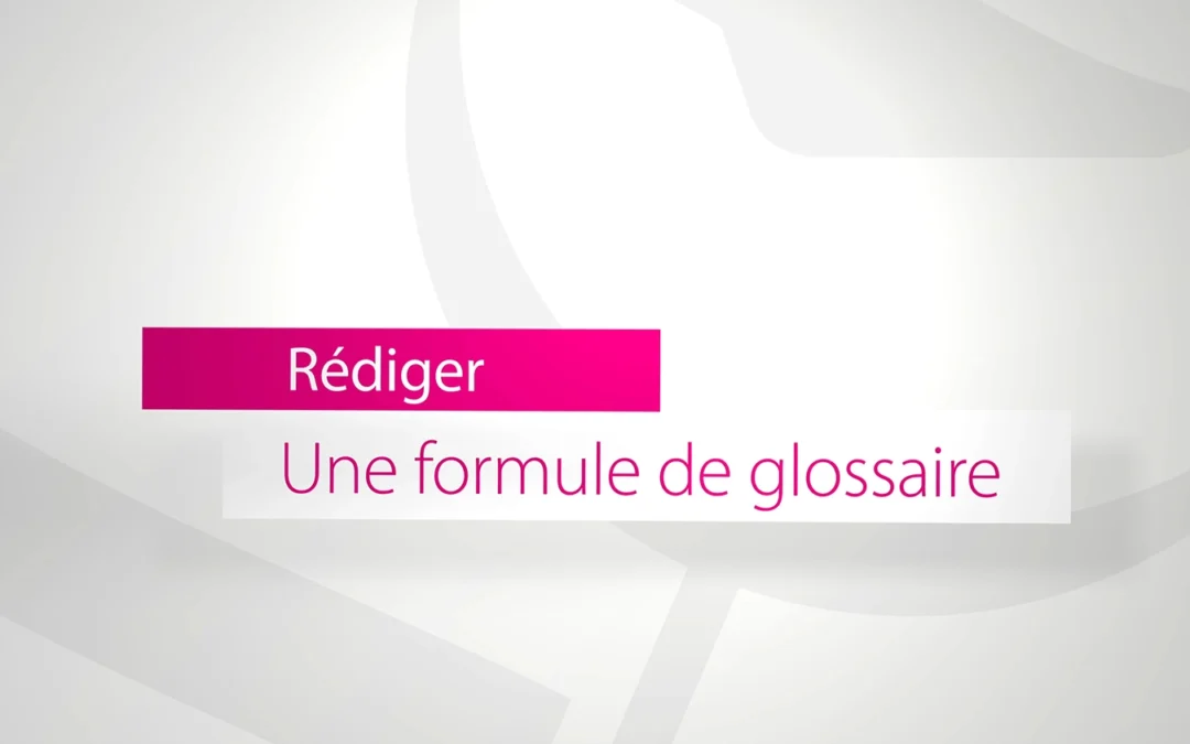 Formule de glossaire